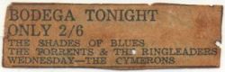 Bodega Tonight_The Torrents 2 Shillings  6 pence Admittance 1964